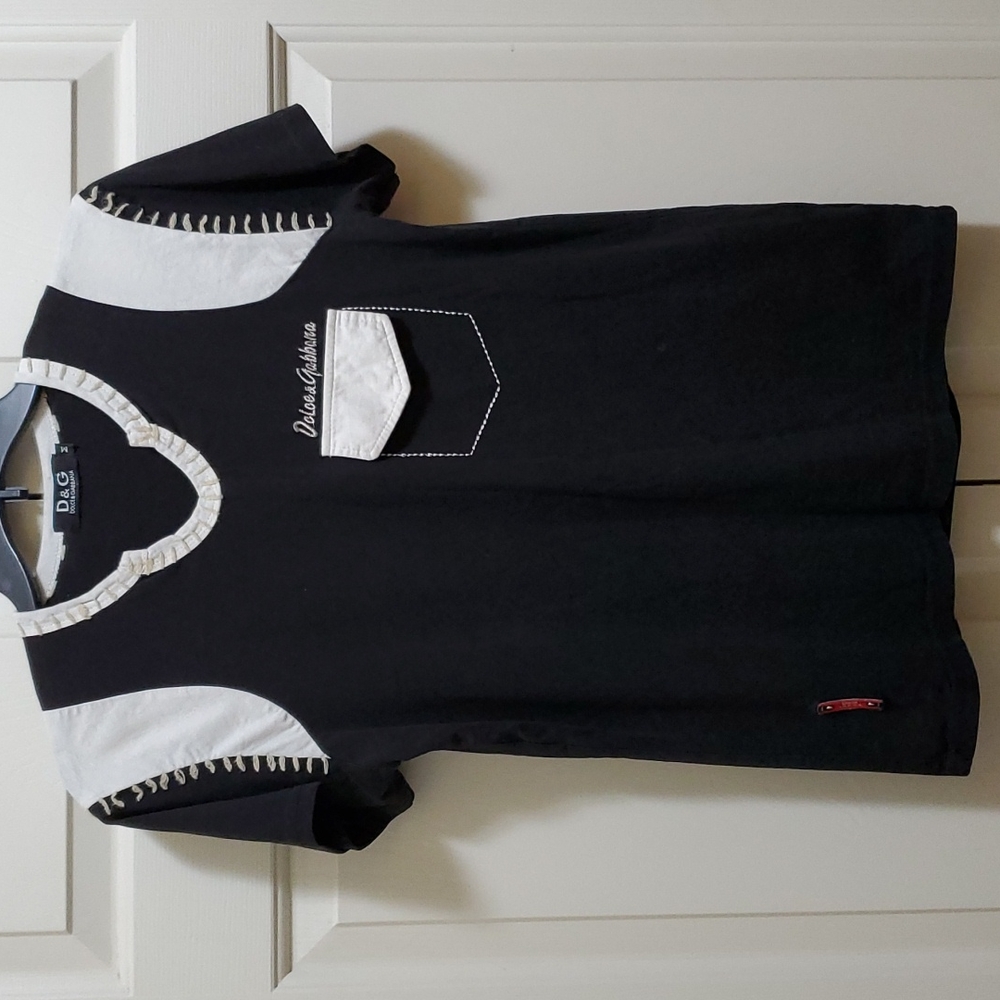 Vintage Classic Dolce & Gabbana tee shirt black white stitched